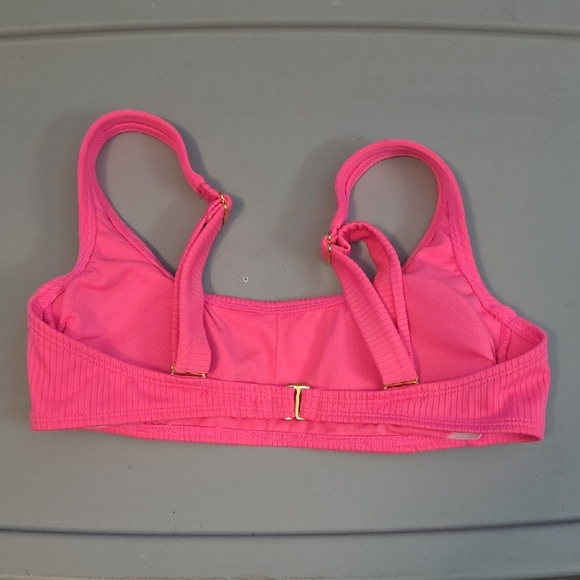 (J35) Wild Fable Pink Asymmetrical Bikini Top - Picture 4 of 5